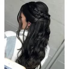 Cabelo longo bio humano original tic tac ou tiara de silicone para penteado noiva e madrinhas
