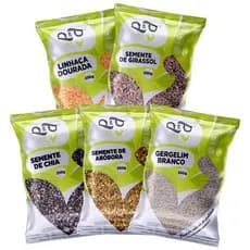 Combo Semente Chia Girassol Linhaça Abobora e Gergelim - P&P
