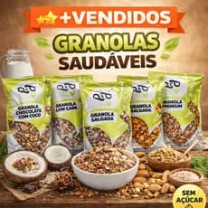 Granola Gourmet P&P - Premium Chocolate Zero Açúcar Low Carb Frutas Vermelhas Salgada