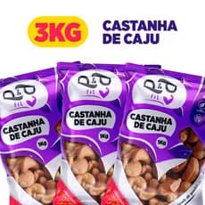 3Kg Castanha de Caju Torrada com ou sem Sal - P&P