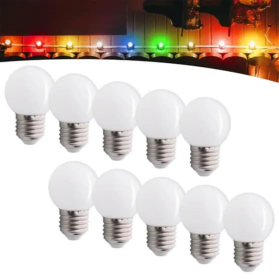 Kit 10 Lâmpada Bolinha Led 3w G45 Soquete E27 Bulbo Lustre Espelho Luz Decorativa