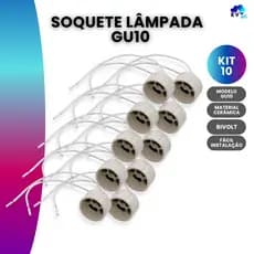 Kit 10 Soquete Gu10 Para Lâmpada Led Tomadinha Com Rabicho Bivolt