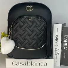 Mochila Estilosa Feminina Universitária Grande Casual Escola Faculdade Atacado Revenda Chaveiro coração