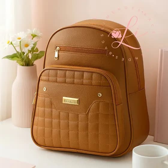 Mochila Feminina Com Bolso Frontal Escolar Casual Leve Versatil e Moderna