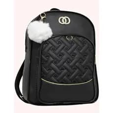 Mochila Feminina Bolsa Estilosa Estampa Design Exclusivo + Pompom.