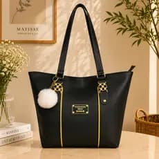 Bolsa Feminina De Ombro Grande Espaçosa Moderna Pratica Com Pompom