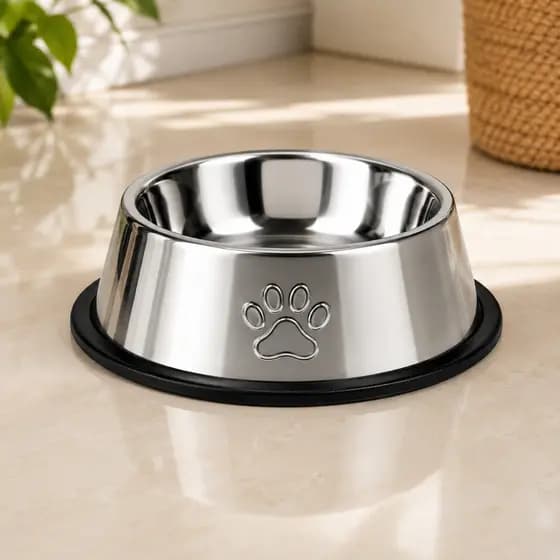 Comedouro Inox Antiderrapante Cachorro Gato Pote Para Água e Ração 16cm 18cm 22cm 30cm