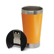 Normal - Copo Térmico Inox com TAMPA e ABRIDOR (473 ml) - Laranja