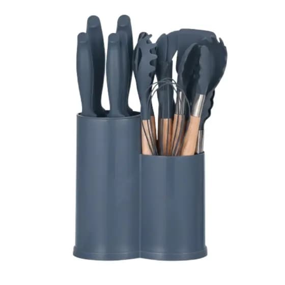 CINZA - 19 peças - Conjunto de Utensílios de Cozinha Completo