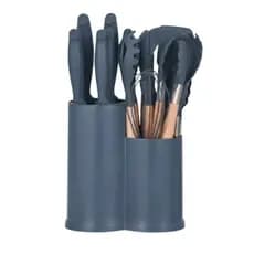 CINZA - 19 peças - Conjunto de Utensílios de Cozinha Completo