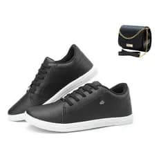 Kit Tenis Feminino Casual Delicado Mulher + Bolsa Shoulder