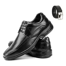 Kit Sapato Social Antistress Masculino Ortopédico + Cinto