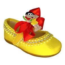 Sapatilha Infantil Tema Magali Aniversário Menina Laço Vermelho