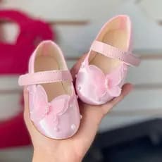 Sapatilha Infantil Rosa Bebê Menina Tema Jardim Encantado 12 ao 27 Sapato Bebê Sapatinho