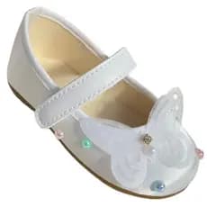 Sapatilha Infantil Branca Branco Menina Tema Jardim Encantado 18 ao 27 Sapato Bebê Sapatinho