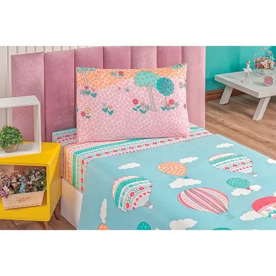 Jogo de Cama Lençol Solteiro 03 Peças Infantil Kids Menino/Menina - Promoção UNICÓRNIO