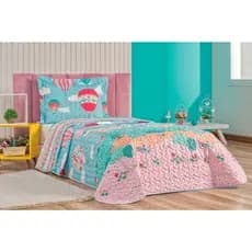 Cobre Leito Solteiro Infantil 200 Fios Anti Alérgico Kids Dupla Face Menina 2,20 x 1,80 - Várias Estampas Bailarina Rosa
