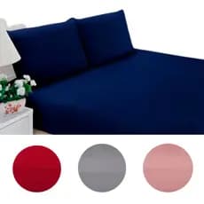 Jogo de Lençol Super King com Elástico e Fronhas - Roupa de Cama Casal King Size Box 3pçs 400 Fios Toque Aveludado Macio