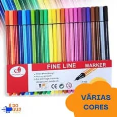 Kit Canetas Coloridas Fine Line Ponta Fina 0.4mm Estilo Stabilo 12 Cores Escola Faculdade Curso