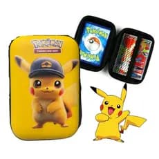Estojo Case Porta Cards Pokemon Portátil Com 55 Cartas Inclusas
