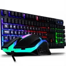 Kit Teclado e Mouse Gamer 3200 DPI Led RGB Semi Mecânico