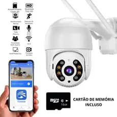 Câmera de Segurança Externa Inteligente WiFi HD 1080p Ip Prova D'água Visão Noturna Detecção de Movimento