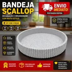 Kit Bandejas Decorativas Scallop | Porta Treco e Festa