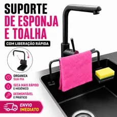 Suporte de Esponja e Toalha com Liberação Rápida | Organizador de Pia Adesivo