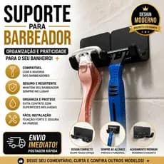 Suporte para Barbeador | Organizador de Parede para Aparelho de Barbear