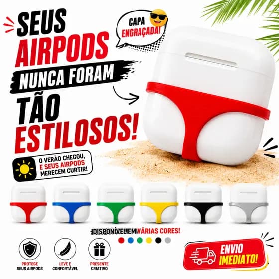 Capa Divertida para AirPods Pro | Case Criativo Estilo Praia