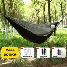 Rede De Dormir Casal 300kg Lazer Camping Selva Nylon 210t Rede Descanso