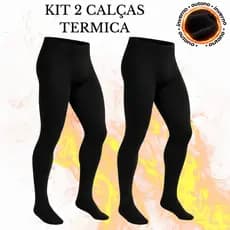 Kit 2 Calças Térmicas Masculinas Flaneladas Segunda Pele Inverno Frio Intenso Roupa Térmica Proteção Contra Frio Moto