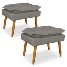 Kit 02 Puff Opala Decorativo Sala Quarto Recepção