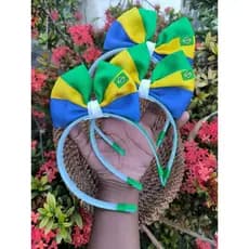 Tiara Arco Brasil Laço  Copa do Mundo Confortável e Kit de Arcos