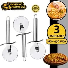 KIT 2 3 5 Cortador de Pizza em Aço Inox Profissional Roda Cabo Ergonômico Corte Preciso Fatiador Resistente