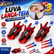 KIT 2/3/4 Brinquedo Luva Lança Teia Homem Aranha Infantil com Lançador Dardos Ventosa Presente Divertido Super Heroi