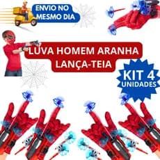 KIT 3/4 Brinquedo Luva Lança Teia Homem Aranha Infantil com Lançador Dardos Ventosa Presente Divertido Super Heroi