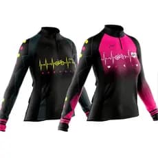 Camisa ciclismo feminina manga longa para ciclista