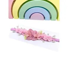 Headband luxo rosa com strass-headband festa- tiara de festa-tiara de flores-tiara de festa luxo-tiara de luxo infantil-