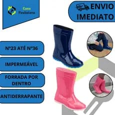 Bota Infantil Galocha Impermeável Borracha Pvc Cano Médio