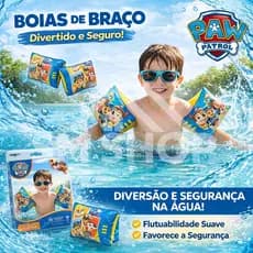 Boia de Braço Infantil Inflável Piscina Segura Mar Verão Praia Patrulha Canina 18X14 Resistente