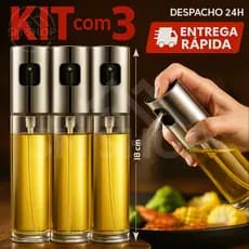 Kit 3x Spray Borrifador Pulverizador De Azeite Vinagre Culinário 100 Ml Para Cozinha, Sua Comida