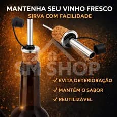Bico com 2 Dosador Com Rolha E Tampa De Cortiça Para Garrafas Azeite Vinagre Óleo