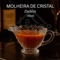 Molheira de Cristal de Chumbo Dublin Diamond Vidro Transparente Luxo na Mesa 140ml Lyor