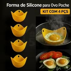 Formas De Silicone Para Omeleteira Cozimento Dupla Ovos Poché Livre Bpa Cozinha Cor AMARELA