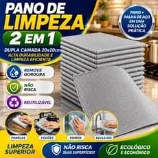Pano de Limpeza Arame Metálico Malha Não Oleosa Fogão Prato Panelas Cozinha Dupla Face Multiuso Não Risca Remove Gordura