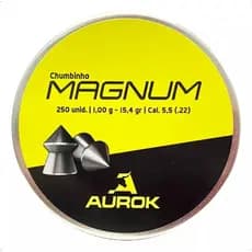 Chumbinho Aurok Magnum 5.5mm Penetração Carabina 250un