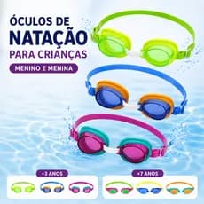 Óculos Natação Criança Menino Menina Infantil Anti-Embaciamento 100% UV Correia Ajustável Rápida