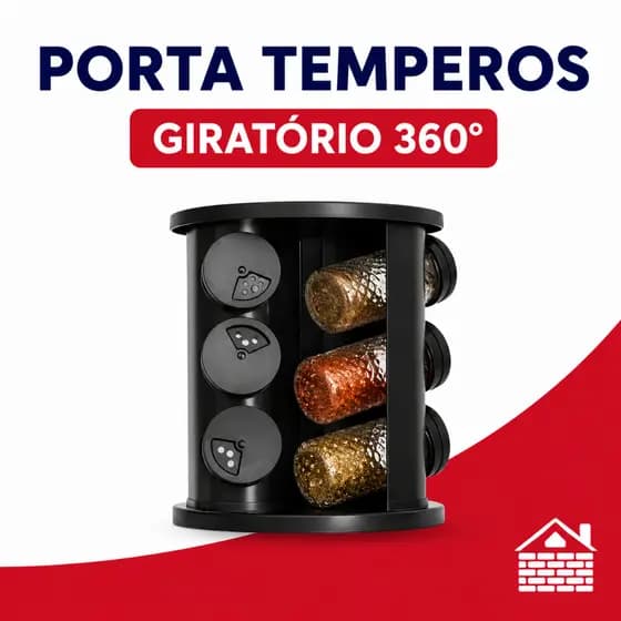 Porta Tempero Condimentos Giratório 12 Potes Vidro Cha Cozinha Etiqueta Adesiva Organizaçao