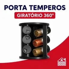 Porta Tempero Condimentos Giratório 12 Potes Vidro Cha Cozinha Etiqueta Adesiva Organizaçao